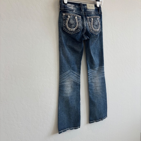 Miss Me Women's Horseshoe Pocket Bootcut Jeans, Size24, mid-rise, western - Picture 4 of 10